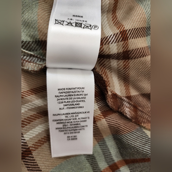 $580 Polo Ralph Lauren 100% Wool Plaid Shirt Dress Tie Belt Long Sleeve Size 6 - Picture 8 of 10